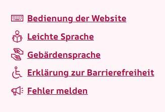 Links zur Barrierefreiheit