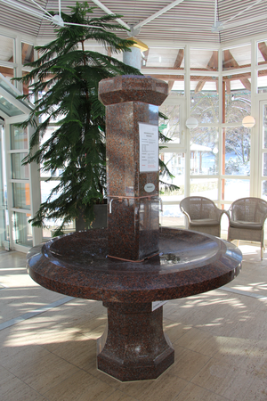 Wasserzapfhahn in einem Pavillon